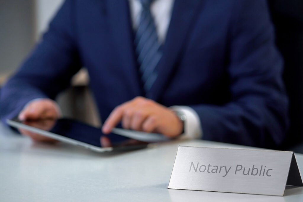 notary public at desk